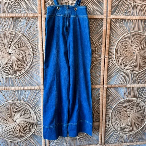 Pilcro and the Letterpress by Anthropologie Denim Wide Leg Retro Jeans w/ straps - Picture 8 of 10